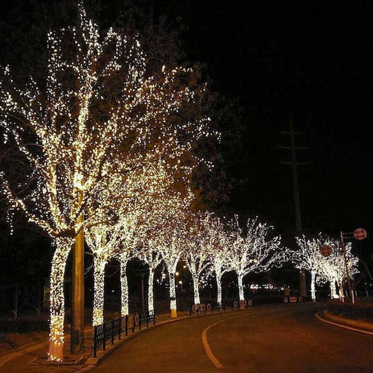 Instalație solară lumină caldă rece albă multicoloră 300 LED-uri 8 efecte 30m