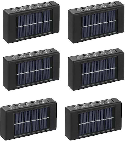 Set de Lămpi Solare de Perete cu 5 LED-uri Iluminare Sus-Jos