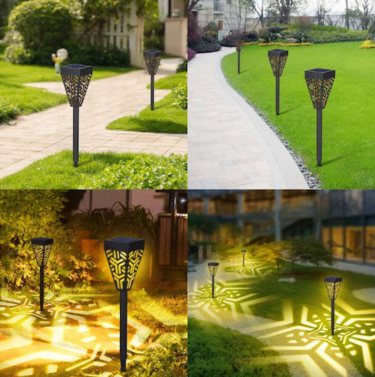 Set de 4 Lămpi Solare Decorative pentru Grădină 2 în 1 Suspendate sau Îngropate Lumină Alb Cald Negru