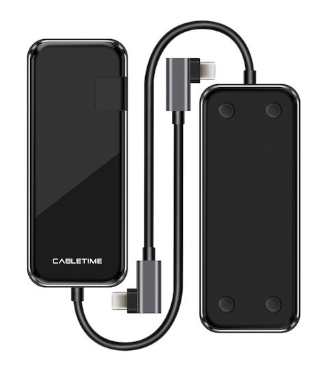 Cabletime USB-C Docking Station mit HDMI 4K PD Ethernet Schwarz (CT-CMHD61G)