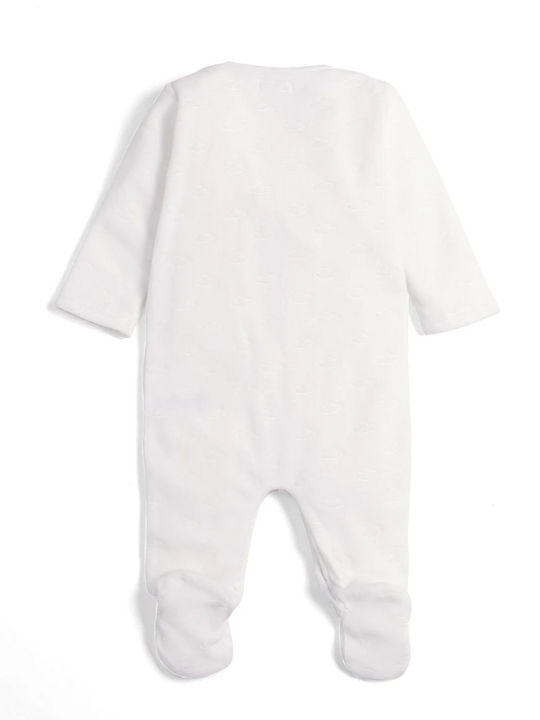 Mamas & Papas Baby Bodysuit Set Velvet with Hat White