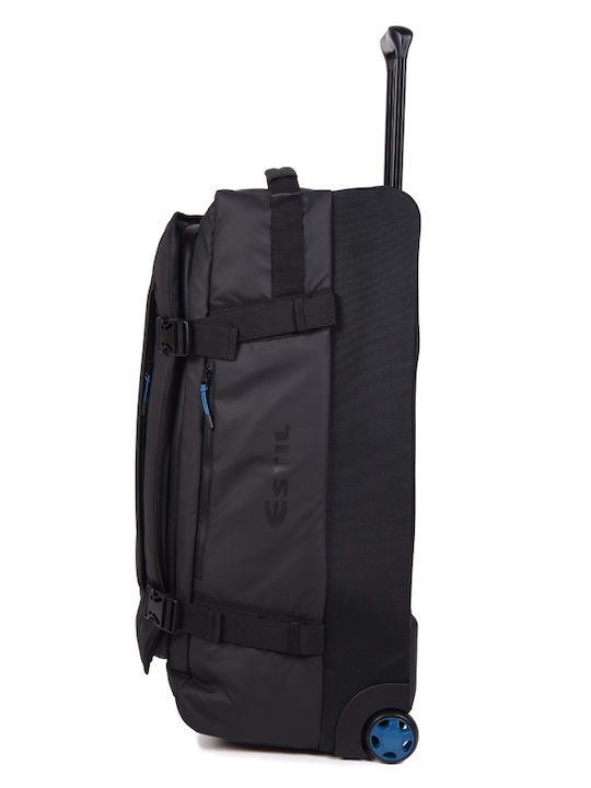 Estil Großer Stoff-Reisekoffer Schwarz mit 2 Rädern Höhe 73cm