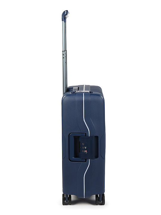 Estil Travel Cabin Suitcase Hard Blue with 4 Wheels Height 55cm