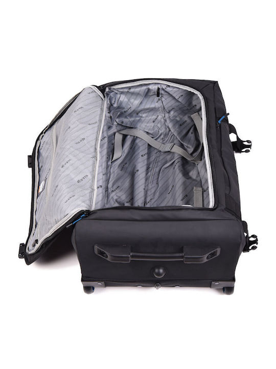 Estil Großer Stoff-Reisekoffer Schwarz mit 2 Rädern Höhe 73cm