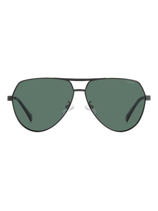 Polaroid Men's Sunglasses with Black Metal Frame and Green Polarized Lens PLD2145GSX 003/UC