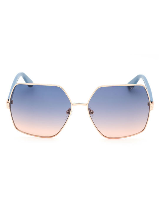 Guess Women's Sunglasses with Blue Plastic Frame and Light Blue Gradient Lens GU7881H 28W