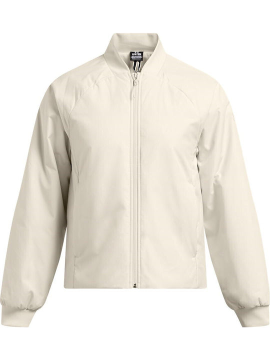 Women's Short Bomber Jacket for Winter White