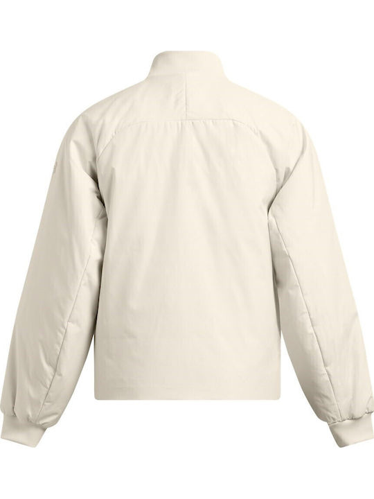 Women's Short Bomber Jacket for Winter White