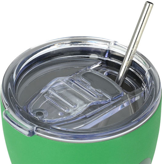 Estia Coffee Mug Save the Aegean Recyclable Thermos Glass Stainless Steel BPA Free 350ml Panathinaikos BC Edition with Straw
