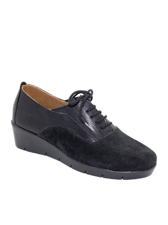 Leder Damen Mokassins in Schwarz Farbe