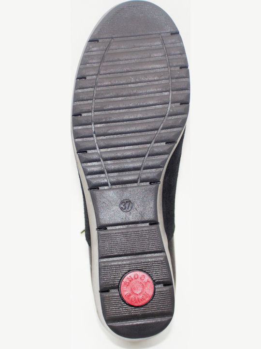 Leder Damen Mokassins in Schwarz Farbe