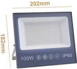 Proiector LED 100W 10000lm pentru utilizare în exterior sau interior IP66 Sticlă mată anti-orbire
