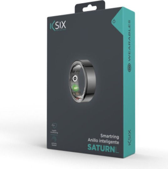 Ksix Saturn Inel Inteligent 19.8mm Impermeabil Negru