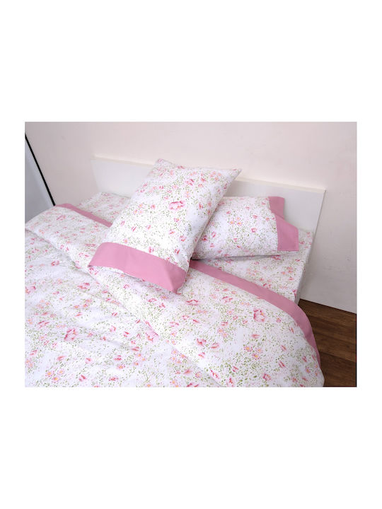 Anna Riska Duvet Set Queen 220x240cm Border 3002 Pink 3pcs