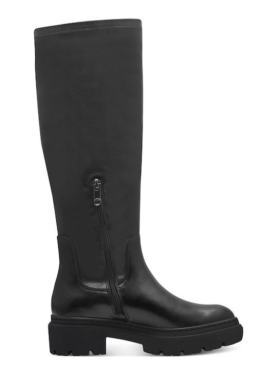 Marco Tozzi Synthetic Leather Medium Heel Women's Boots Black