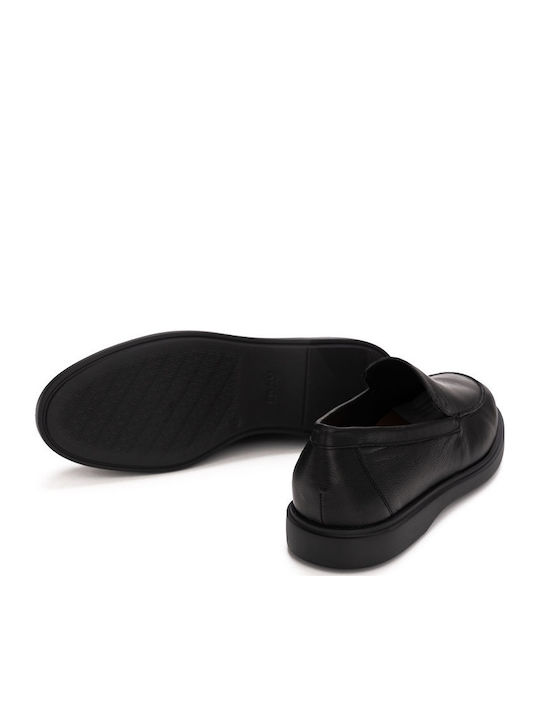 Leder Herren Mokassins in Schwarz Farbe
