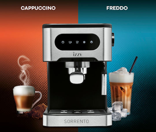 Izzy Automatic Espresso Machine Sorrento IZ-6014 20 bar Cold Brew Automatic Espresso Machine 1000W Pressure 20bar Silver