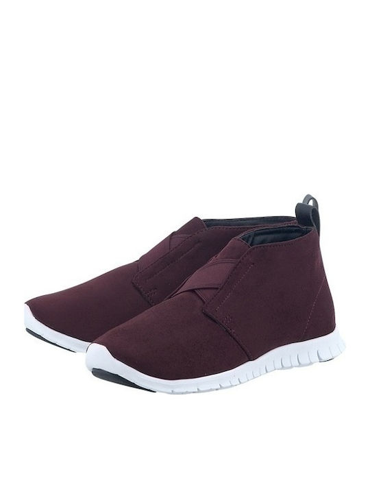 11543-3 Bordeaux Suede Damen Sneakers Rot