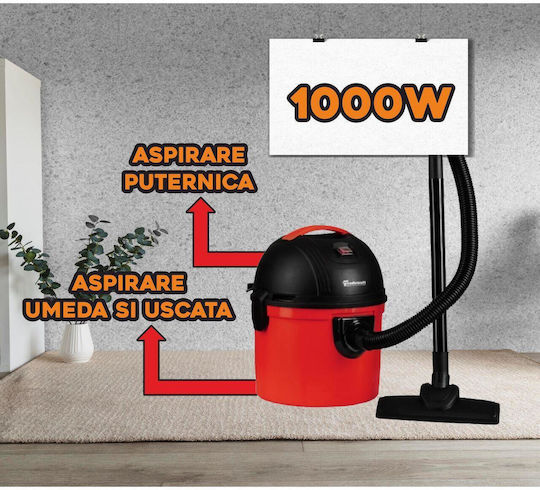 Hausberg Staubsauger Flüssigkeiten / Feststoffe 1200W mit Kunststoff Behälter 15Es
