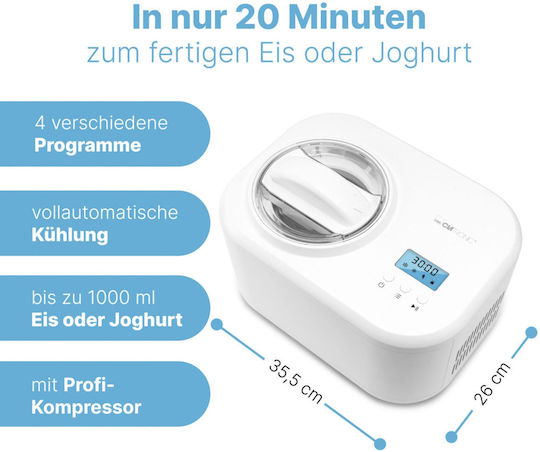 Clatronic ICM 3799 Mașină De Înghețată 1L Albă