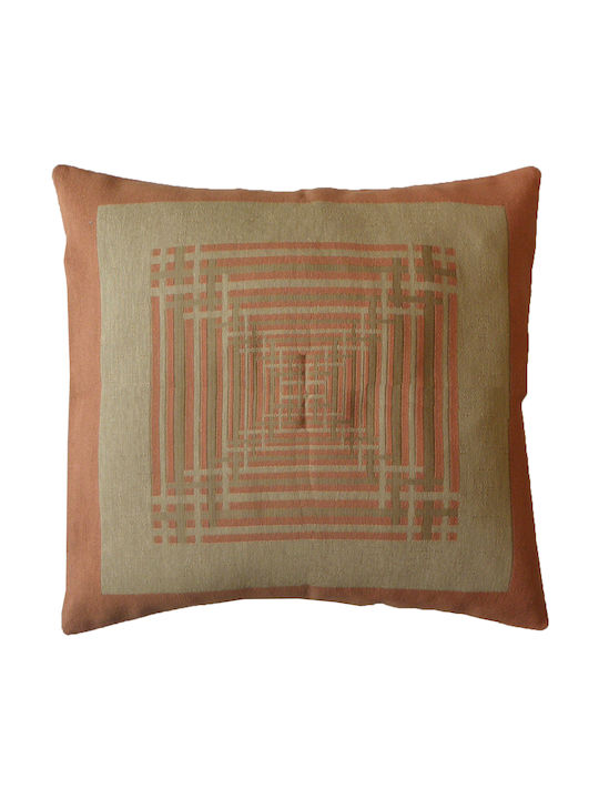 Carven Decorative Pillow Case from 100% Cotton Terracotta 2pcs 45x45cm