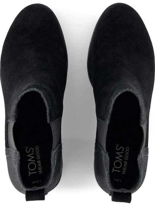 Evelyn Chelsey Leather Women's Chelsea Boots with Medium Heel Black