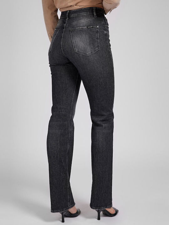 Guess High Waist Women's Jean Trousers in Slim Fit Gray