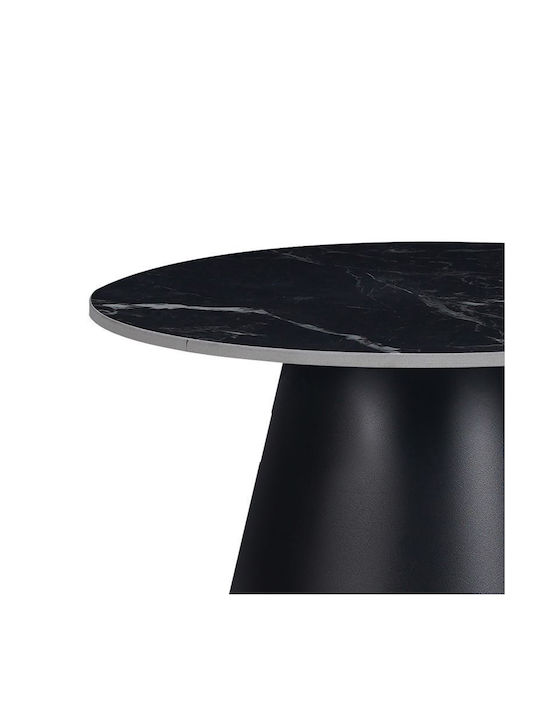 Round Central Coffee Table Fabrin Aluminum Black W70xL70xH40cm