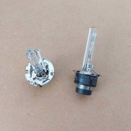 Becuri Xenon D2s 35w 12v 6000k Flanșă Metalică 3200lm Lumină Albă-Reliefată