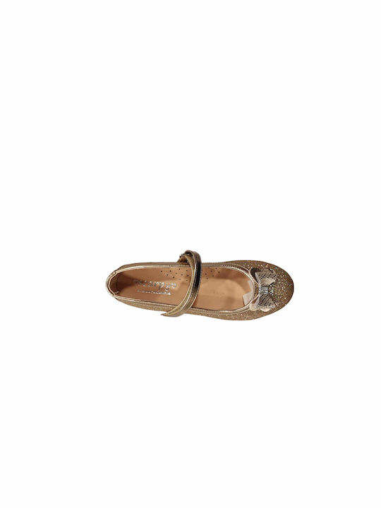 Scarpy Kids Leather Ballerinas Gold