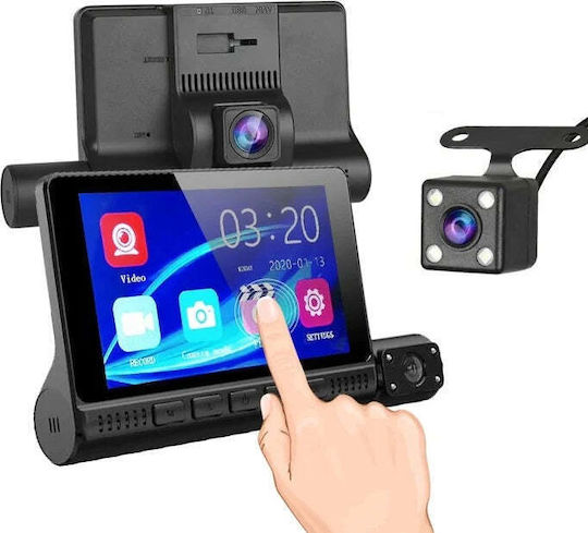 Triple Automatic DVR Camera Touch Screen Video Full HD 1080x1920 Motion Sensor Black