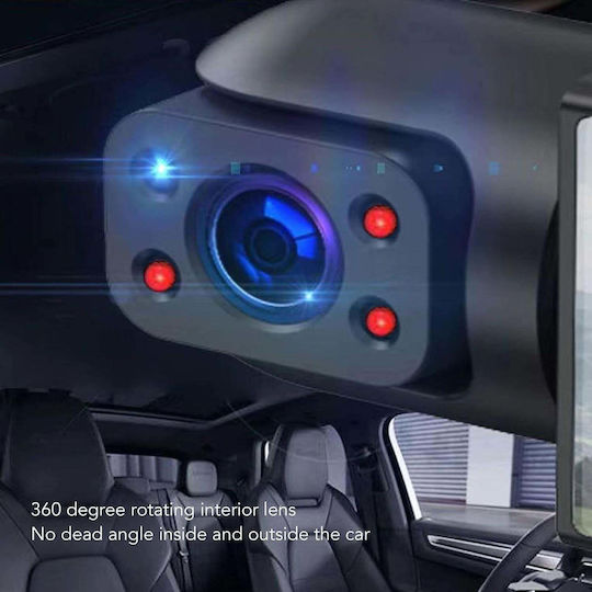 Cameră auto dublă DVR 3.16" Full HD 1080p G-Sensor IR 170° Argintiu