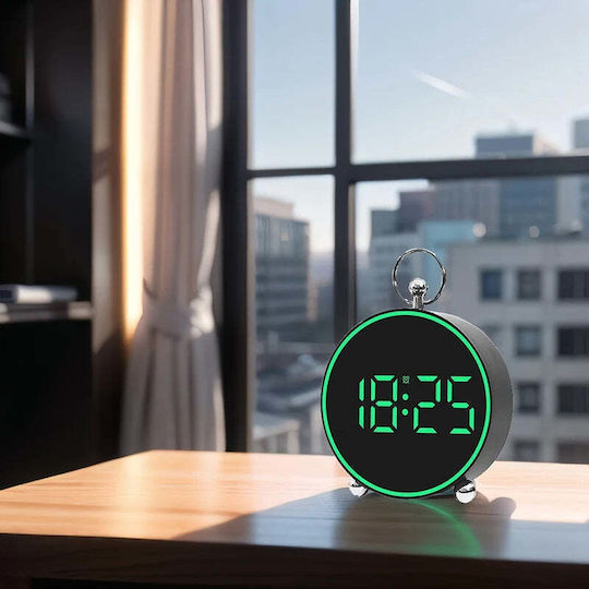 Ceas de Masă și Perete Digital cu Alarmă, Funcție Snooze, Lumină LED, Mod Noapte, Control Vocal, USB