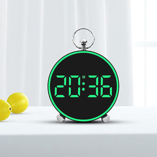 Ceas de Masă și Perete Digital cu Alarmă, Funcție Snooze, Lumină LED, Mod Noapte, Control Vocal, USB