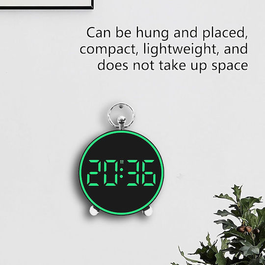 Ceas de Masă și Perete Digital cu Alarmă, Funcție Snooze, Lumină LED, Mod Noapte, Control Vocal, USB