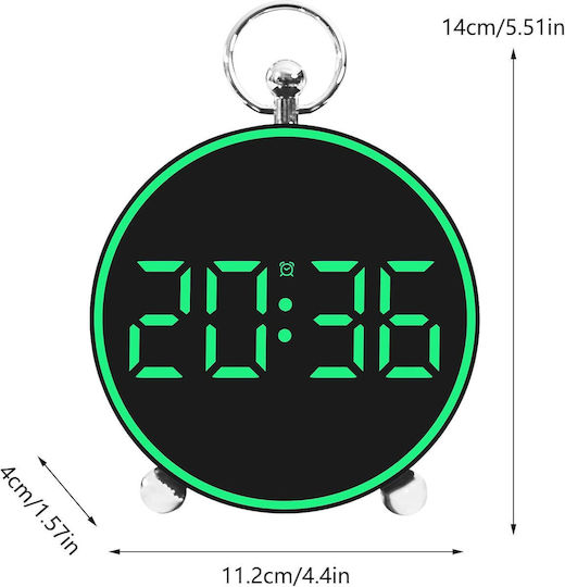 Ceas de Masă și Perete Digital cu Alarmă, Funcție Snooze, Lumină LED, Mod Noapte, Control Vocal, USB