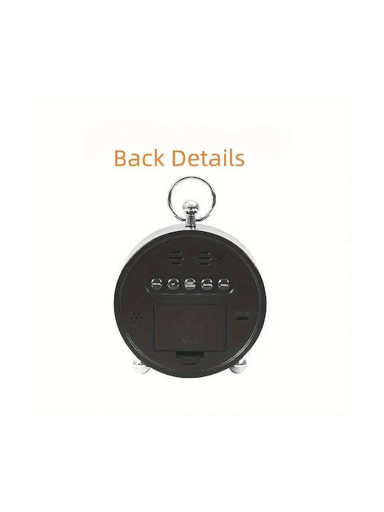 Ceas de Masă și Perete Digital cu Alarmă, Funcție Snooze, Lumină LED, Mod Noapte, Control Vocal, USB