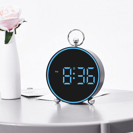 Ceas de Masă și Perete Digital cu Alarmă, Funcție Snooze, Lumină LED, Mod Noapte, Control Vocal, USB