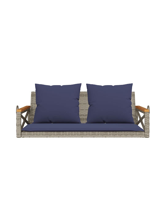Rattan Swing Gray with 110kg Maximum Weight Capacity L109xW62xH40cm