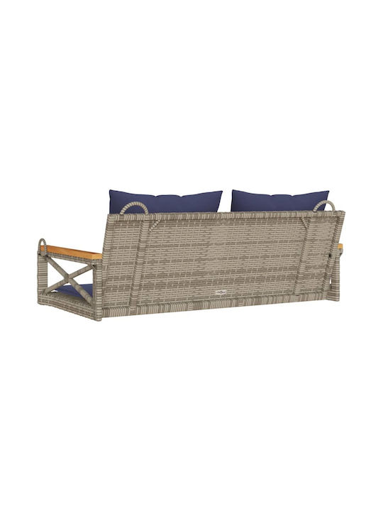 Rattan Swing Gray with 110kg Maximum Weight Capacity L109xW62xH40cm