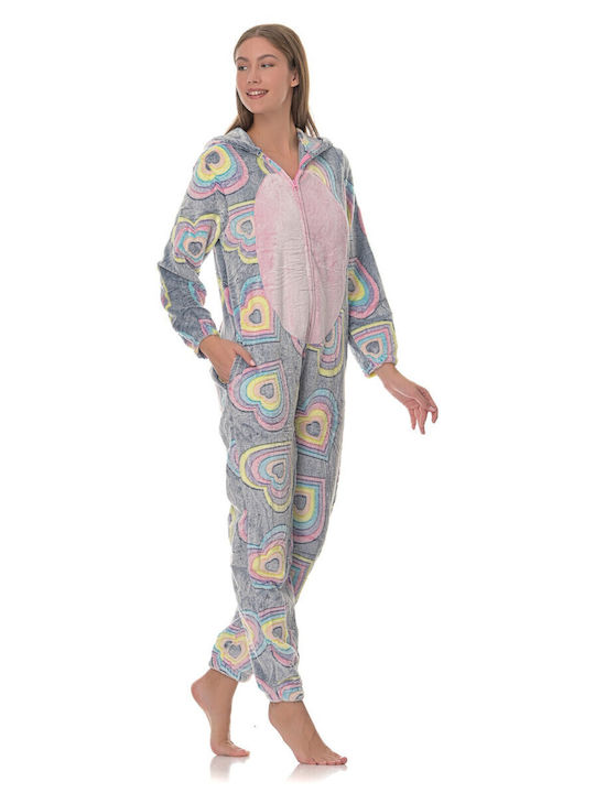 Lido Underwear Winter Women's Onesie Pyjama Gray