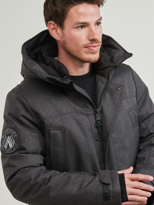 City Tweed Winter Jacket Parka Gray