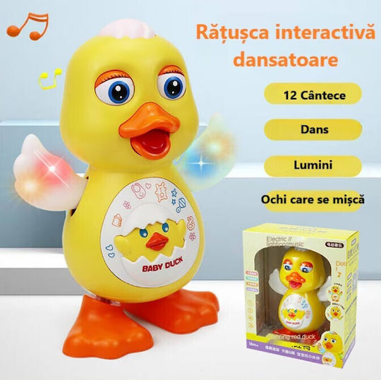 Rață Dansatoare 12 Melodii Luminile Aripilor Mișcătoare 14 X 20 Cm Pentru Copii Peste 1 An Galben-portocaliu