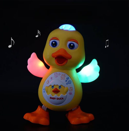 Rață Dansatoare 12 Melodii Luminile Aripilor Mișcătoare 14 X 20 Cm Pentru Copii Peste 1 An Galben-portocaliu