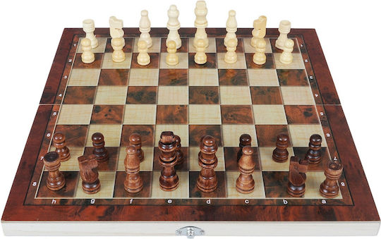 Wooden Checkers & Dice Set for Backgammon Black 15pcs