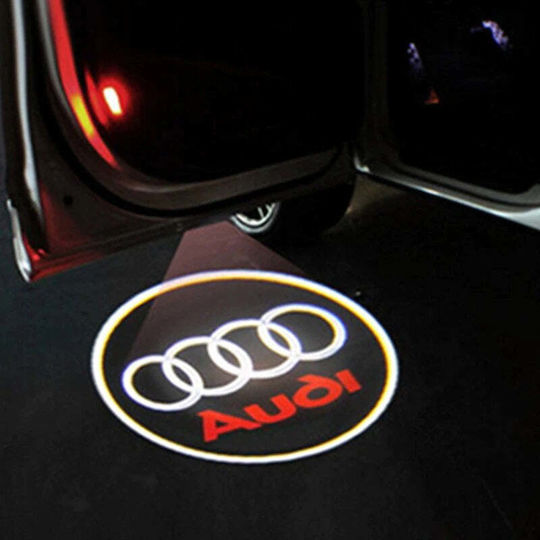 Set de 2 lumini LED pentru uși auto compatibile cu logo-ul Audi