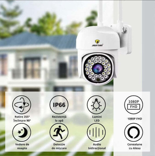 WLAN-Überwachungskamera 2MP Full HD Außen- oder Innenbereich Bewegungssensor Alarm IR Mikrofon Lautsprecher Weiß