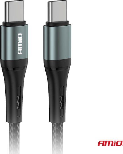 AMiO USB 2.0 Cable USB-C male - USB-C 60W Μαύρο 2m 03915