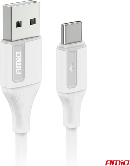 AMiO USB 2.0 Кабел USB-C Мъжки - USB-A Бял 1м 03917