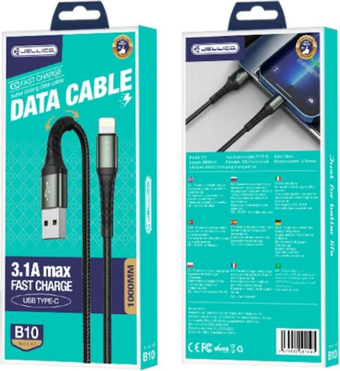 Jellico B10 Regular USB-A la Cablu Lightning Negru 1m (34.912.1043)